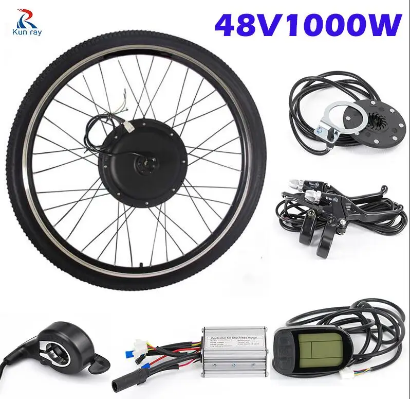 48v 1000W Kits Ebike электрическое преобразование велосипедов моторное колесо двигателя комплект 26 27,5 28 дюймов 700C 48V 1000W 1500W задние электронные комплекты двигателя велосипеда - Цвет: 48v 1000W Kits