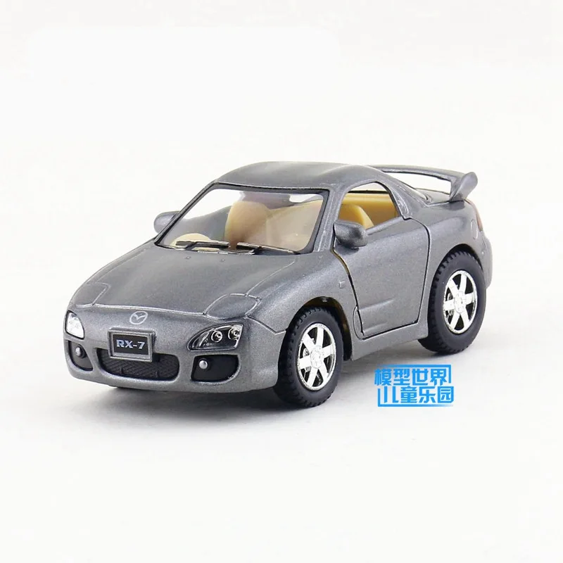 

KiNSMART Toy Diecast Model Q Type Japan Mazda RX-7 Pull Back Doors Openable Car Educational Collection Gift For Children