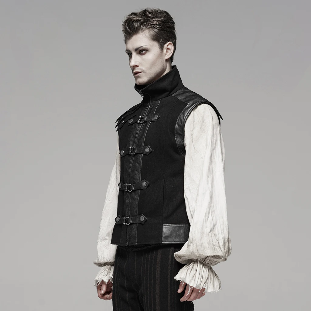 Панк RAVE Мужской Ретро жилет в стиле стимпанк ткань саржевого переплетения