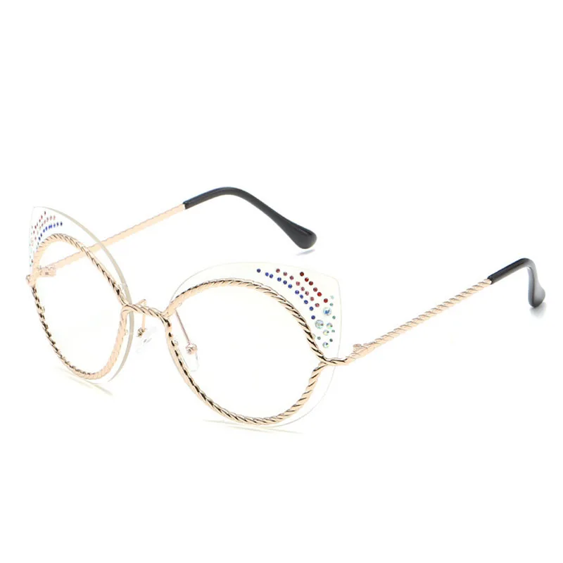 

Retro Luxury Cat Eye Sunglasses Women Men Rhinestone Sun Glasses Fashion Shades Party Vintage Glasses UV400 Lentes De Sol Mujer