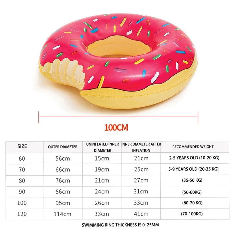 

Outdoor Swimming Pool Inflatable Mattress Water Inflatable Donut Swimming Ring Giant Beach Party Floating Mattress Sea Lounge