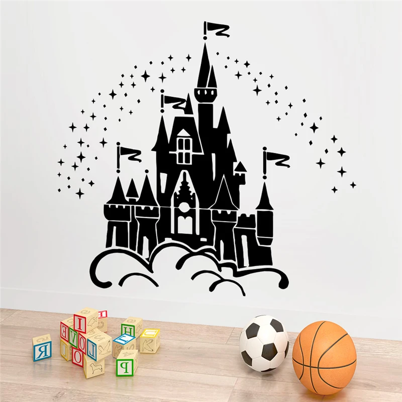 

Disney 58*59cm Castle Wall Decals Kids Rooms Home Decorations Cartoon Wall Stickers Vinyl Mural Art Diy Wallpaper