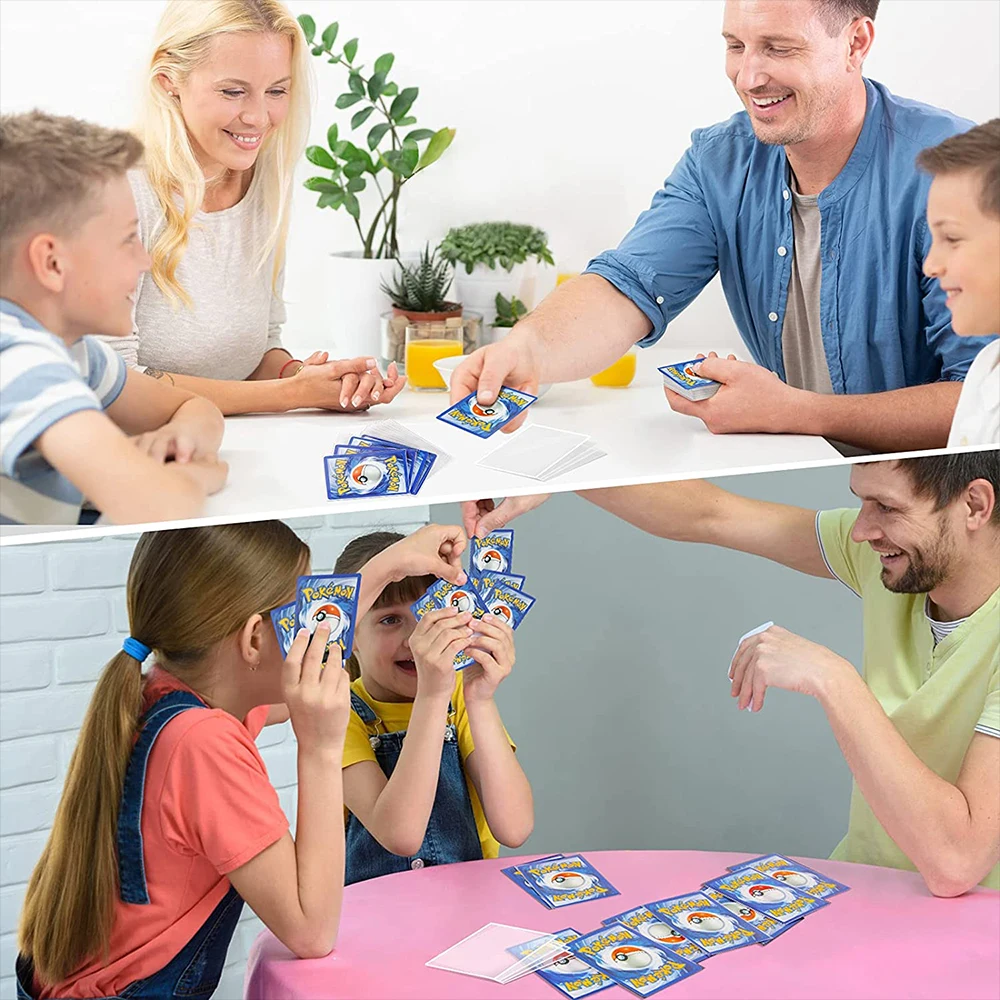 Fundas protectoras para cartas de Pok&eacute;mon, 100 Uds., transparente, VMAX, Yugioh, estuche Protector, carpeta, chico juguete para regalo-5