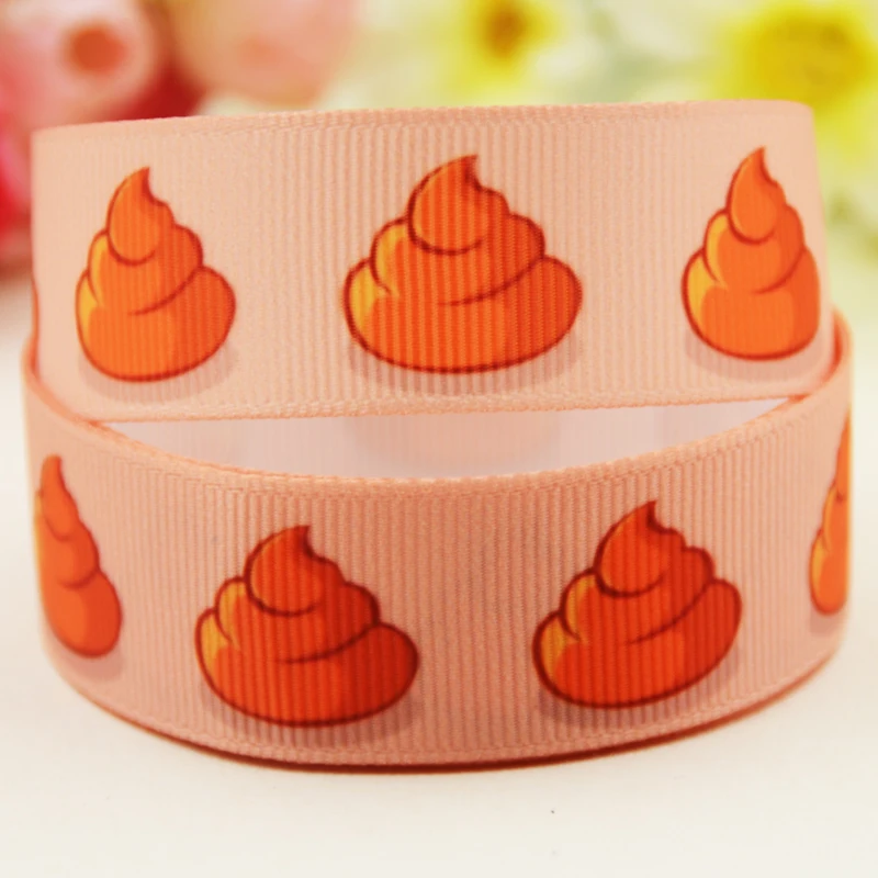 

22mm 25mm 38mm 75mm Dog poop cartoon printed Grosgrain Ribbon party decoration 10 Yards X-04856