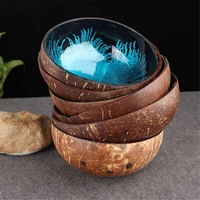 coconut shell bowl eco friendly spray paint coconut shell candy fruit salad noodle rice bowl wooden container for kitchen