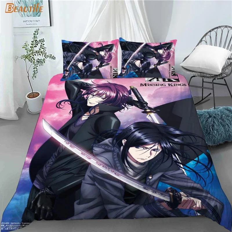 

Hot Sale K Project Anime 1 Duvet Cover 2 Pillowcases Polyester Fabric Bedding Set Family Boy Kid Set Duvet Cover Set 1125