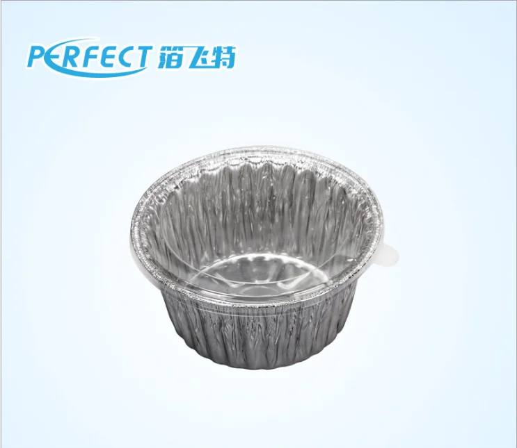 1300ML PERFECT  Disposable Aluminum Foil Bowl Roasting Baking Cooking Packaging Round Bowl With Cap(With Plastic Cover)