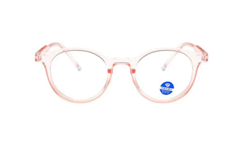 Transparent pink Круглые очки оправа голубые легкие женские мужские компьютерные очки ретро очки для близоруких прозрачные поддельные солнцезащитные очки Oculos De Grau - Цвет оправы: Transparent pink