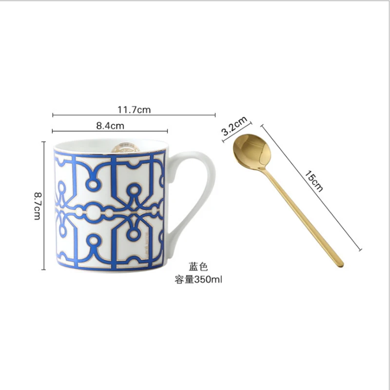 

350ml Nordic Mugs Coffee Cups Ceramic Nordic Style Office Gold Handle Mug Household Milk Tea Coffee Cup Drinkware