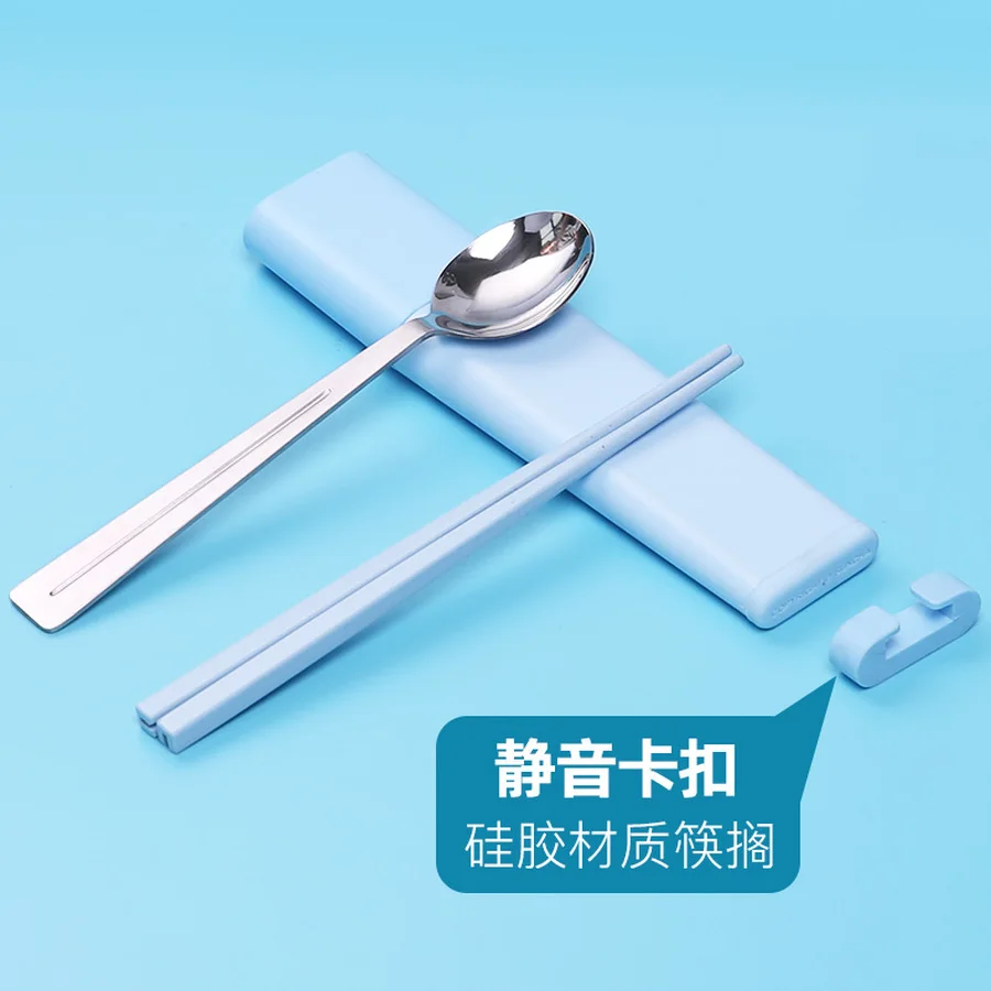 Портативный набор столовых приборов из нержавеющей стали мультфильм дети