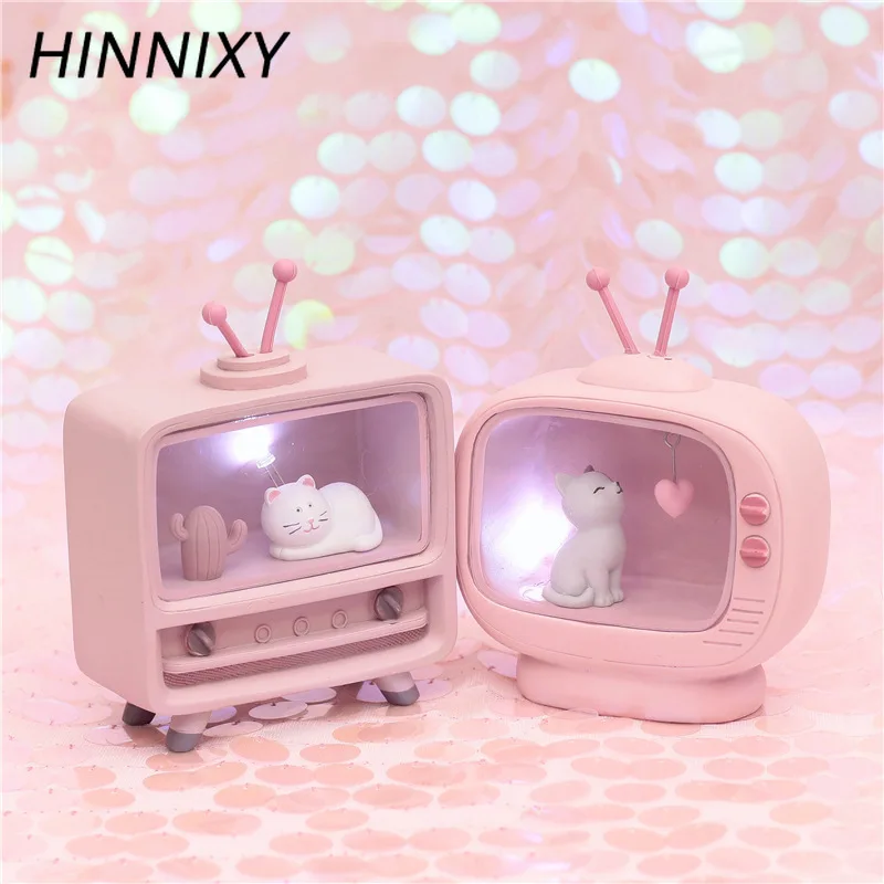 Hinnixy милый смоляной Единорог ночной Светильник розовый синий градиент цвета Ловец снов животное настольная лампа Декор для спальни Девочки Подарки для детей