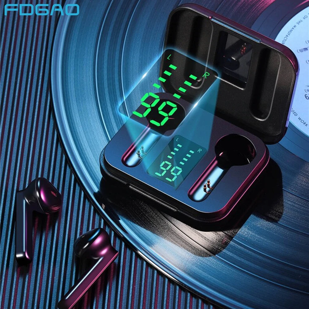 

Waterproof Wireless Headphones LED Display Stereo Bass for Bluetooth 5.1 Earphone Touch Control Headset Sport Earbuds For Phone