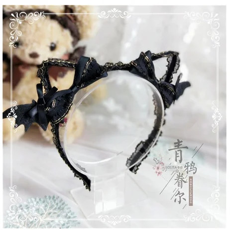 Девочки ручной работы в стиле ретро дьявола с украшением виде кошачьих ушек KC