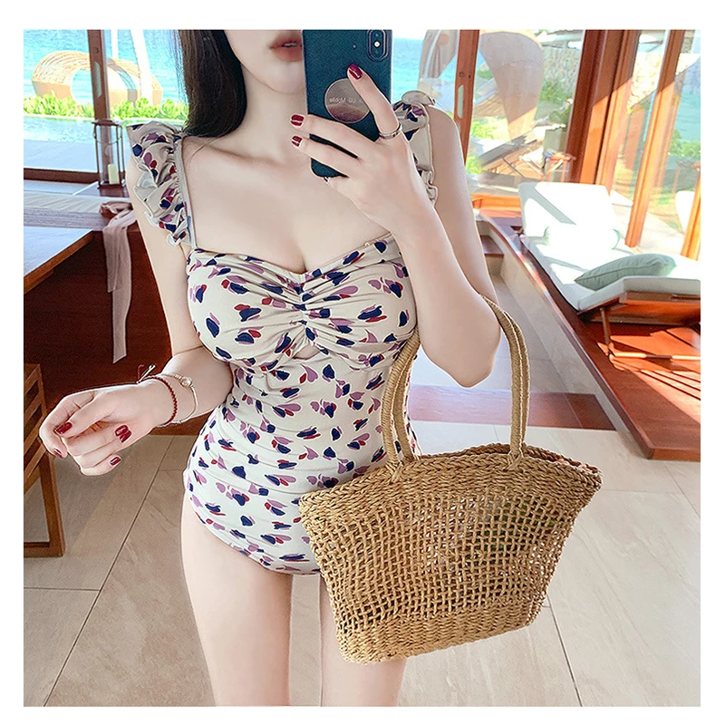 

New Retro Swimsuit Floral Swimsuit Women Bikini Slim Swimsuit Hot Spring Vacation Swimwear Sexy Swimsuit