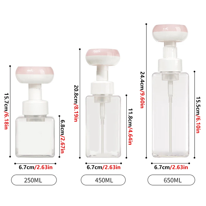 

Soap Bottle Foaming Lotions Refillable Bottle Flower Pump Head Soap Shampoo Cosmetic Empty Bottle 250ML