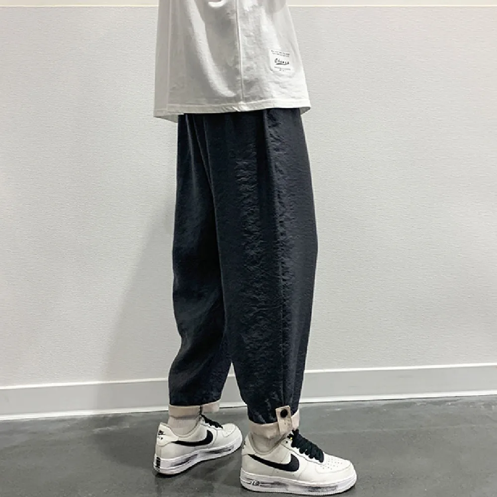 

2021 Men's casual pants Korean version trend hip-hop ankle-length pants loose legs Harun Wei pants simple fashion sports pants