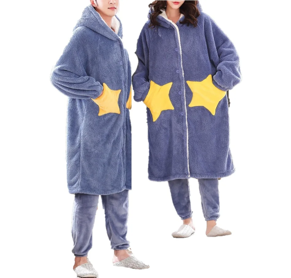 Зимняя фланелевая ночная рубашка халат женский одежда для сна домашняя плотная