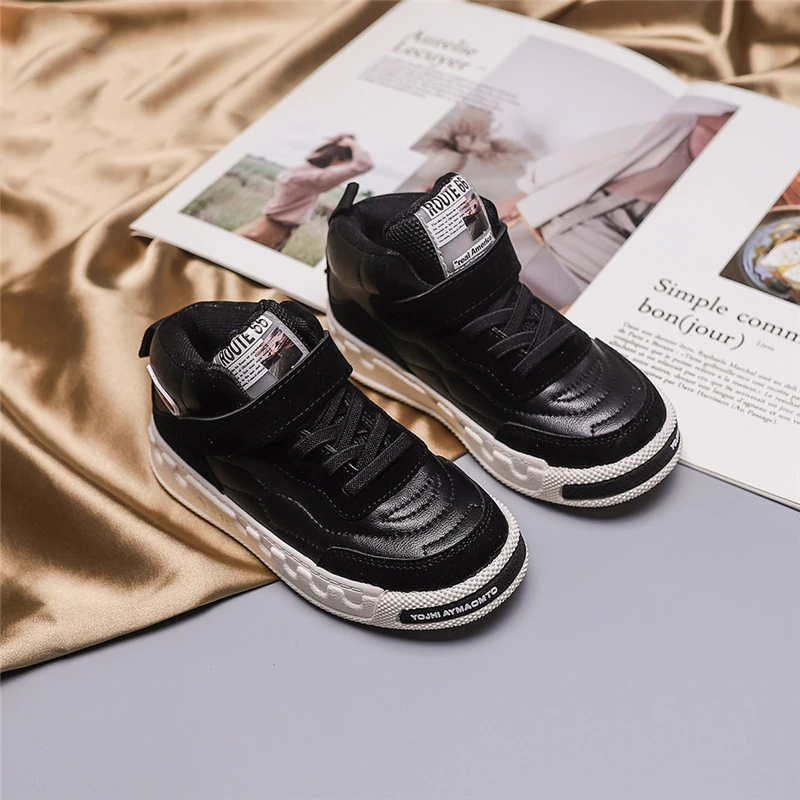 KushyShoo toddler sneakers Girls High-top Sports Shoes Boys Students Basketball Outdoor Elasticity Warm Sneakers | Детская одежда и