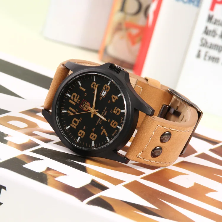 Мужские Винтажные классические часы мужские водонепроницаемые с кожаным