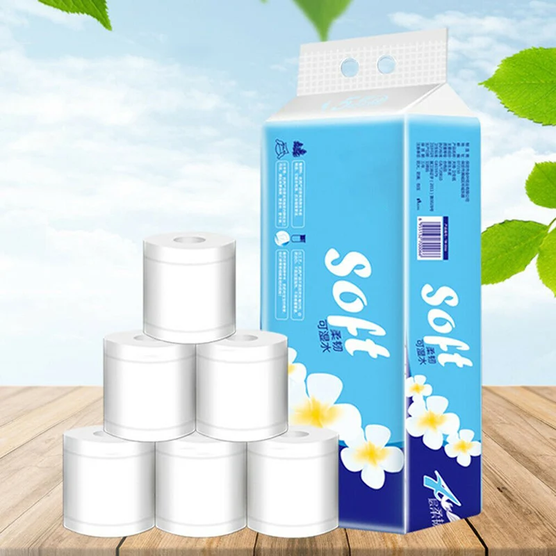 

10 Rolls Toilet Paper 4 Layer Tissue Soft Skin-Friendly for Home Bathroom Office ASD88