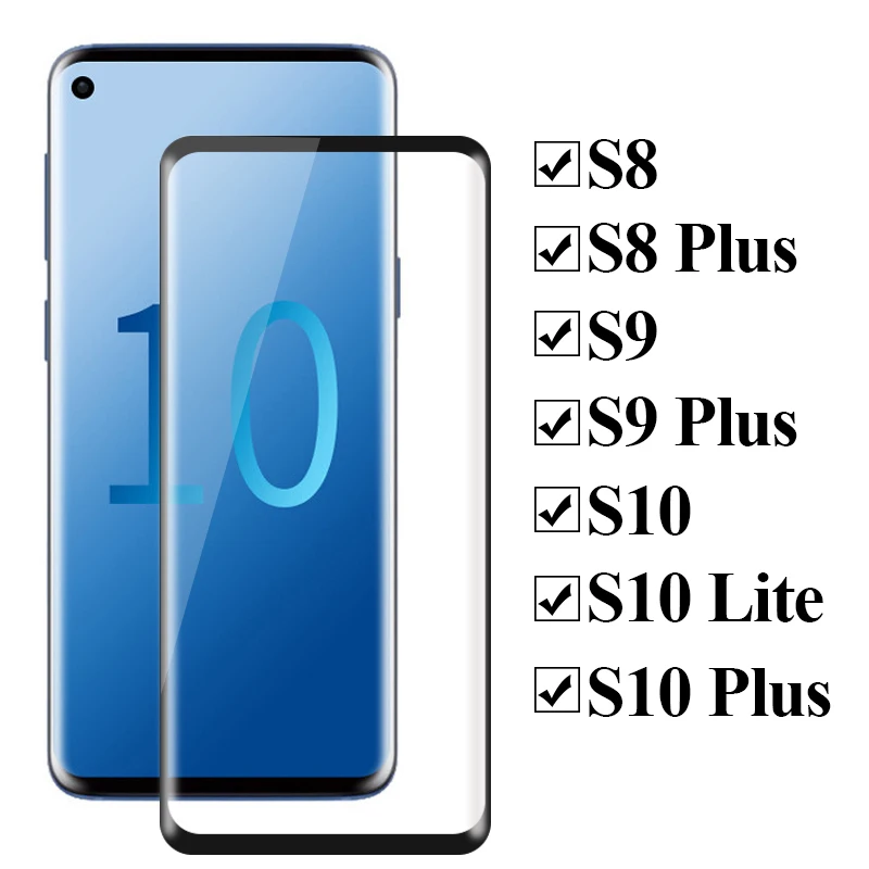 3D Защитное стекло для samsung galaxy s10 lite s9 s8 plus gaxaly s 8 9 10 s8plus s9plus s10plus экранный протектор