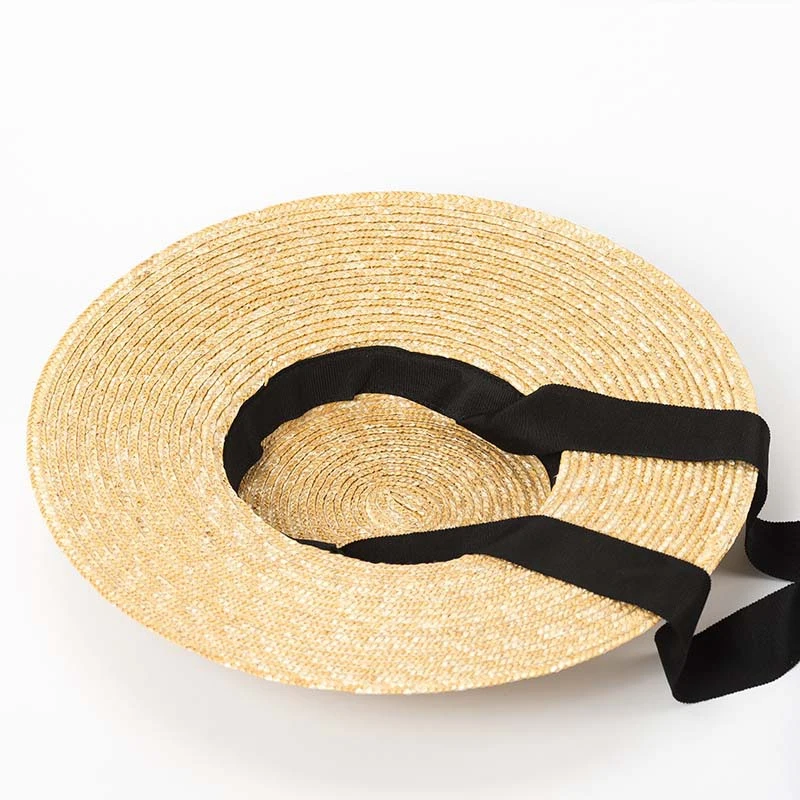 Хит HG женская соломенная шляпа из натуральной пшеницы с ленточным галстуком