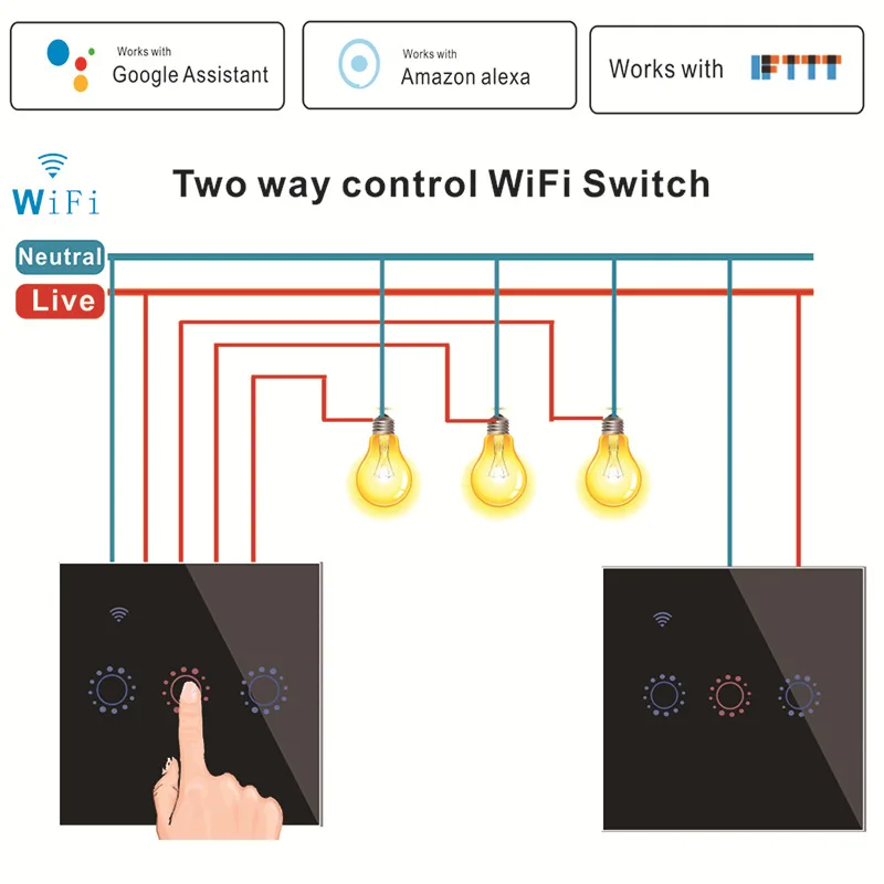 

Настенный смарт-высветильник ель с Wi-Fi и 2-мя клавишами
