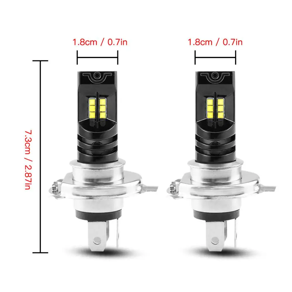 

2pcs Car LED Headlight Fog Light Lamp H4 LED Bulb Conversion Kit Canbus 6000K 55W IP68 Waterproof White 12/24V