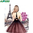 AZQSD полная квадратнаякруглая дрель 5D DIY алмазная живопись Париж, для девушек вышивка крестиком 5D Алмазная мозаика домашний Декор подарок