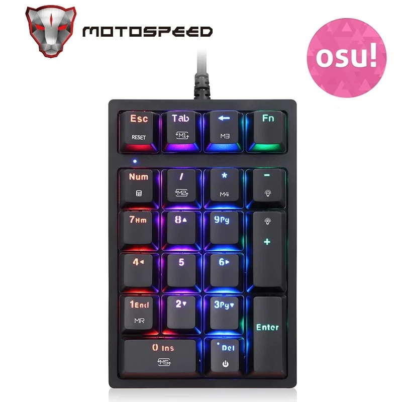 Клавиатура MOTOSPEED K24 Механическая цифровая проводная USB 21 клавиша подсветка RGB