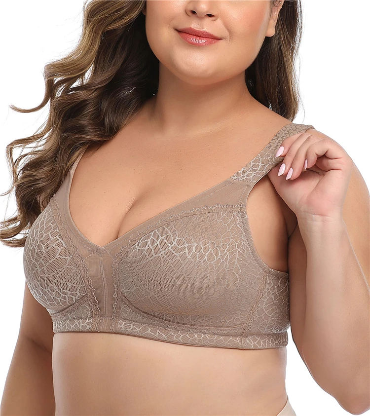 Женский минимайзер бюстгальтеры размера плюс без подкладки бесшовный