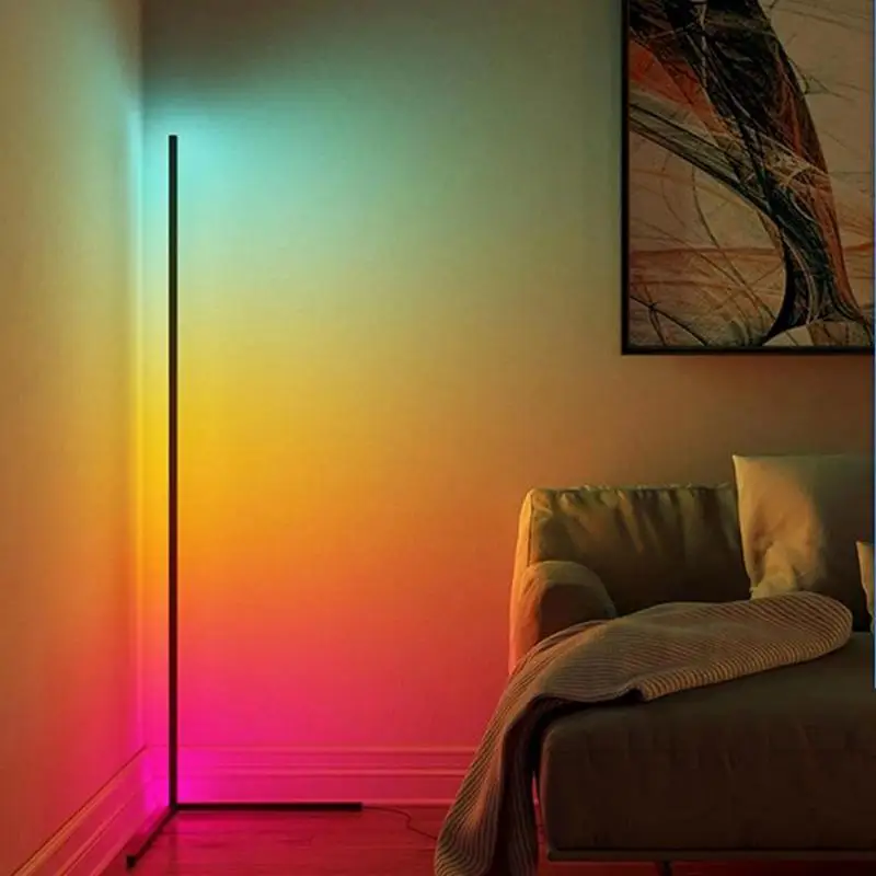 

Угловая напольная лампа RGB, менясветодиодный цвет, угловая Светодиодная лампа с пультом дистанционного управления RF
