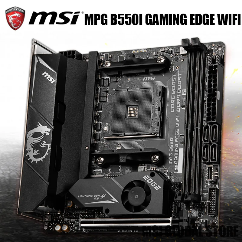 Günstig MSI MPG B550I Gaming Rand WiFi Gaming Motherboard (AMD AM4 DDR4 PCIe 4,0 SATA 6 Gb/s M.2 USB 3,2 Gen 2 AX Wi-Fi 6 Mini-ITX Neue