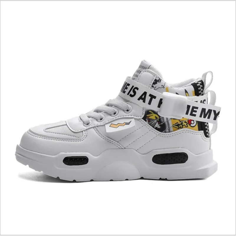 

2021 New Spring Autumn Sneakers Boys Flat Bottom High Top Comfortable Casual Shoes School Fashion Soft Bottom Runing Shoes