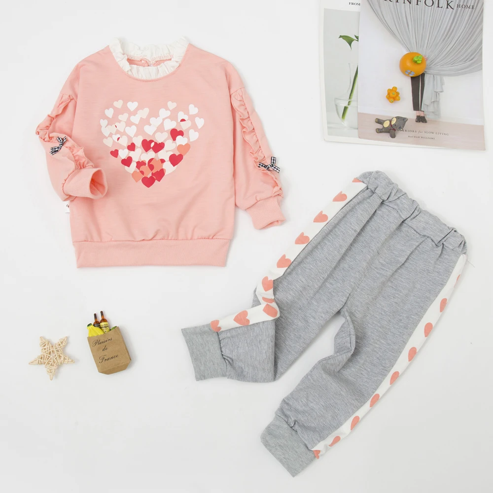 

Комплекты одежды для маленьких девочек, свитер и штаны, 2 шт., 2021 г., комплекты для новорожденных, От 1 до 5 лет