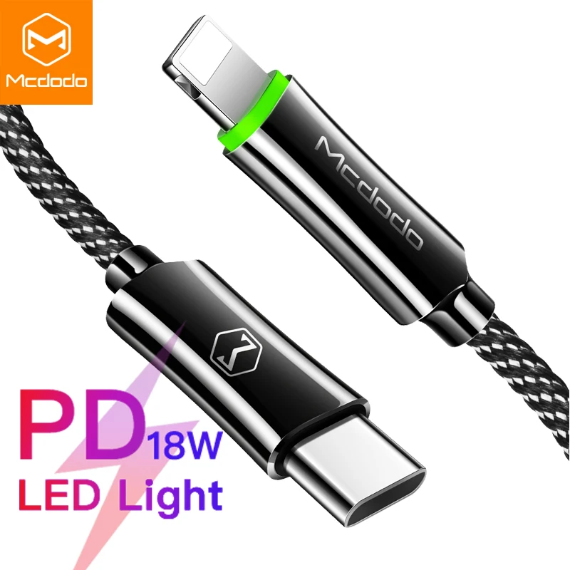 Mcdodo USB C PD 18 Вт Кабель для быстрой зарядки type Lightning 2A зарядное устройство передачи