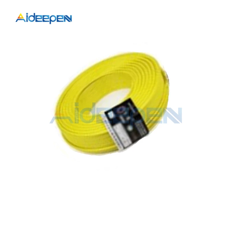 Yellow 10 м/лот 24 AWG провод электрический провод Луженая изолированный кабель красный черный синий желтый цвет 10 м для электрооборудования - Цвет: Yellow