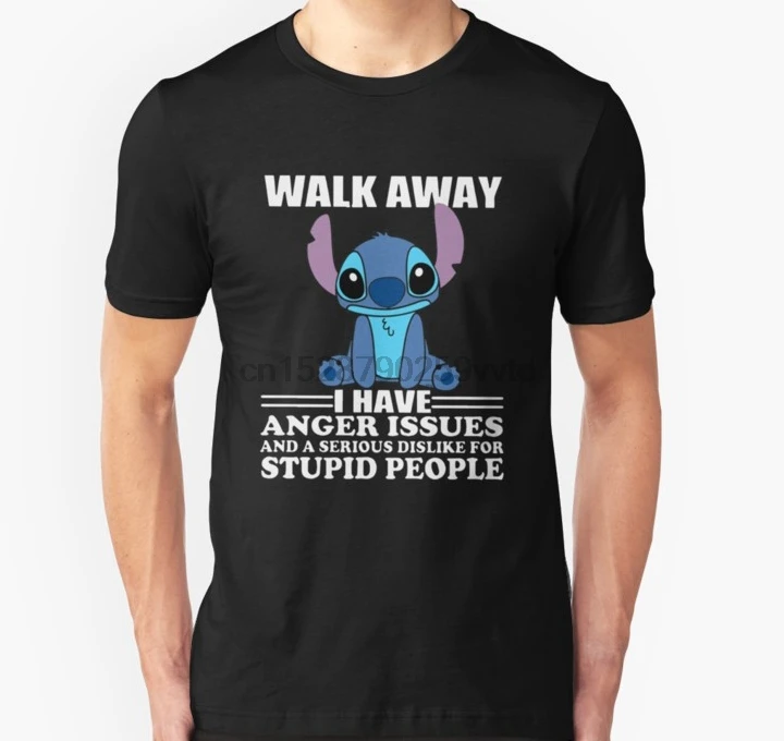Мужская футболка Walk Off I Have Anger Issues And A relike For Stupid People Stitch s wo футболки |
