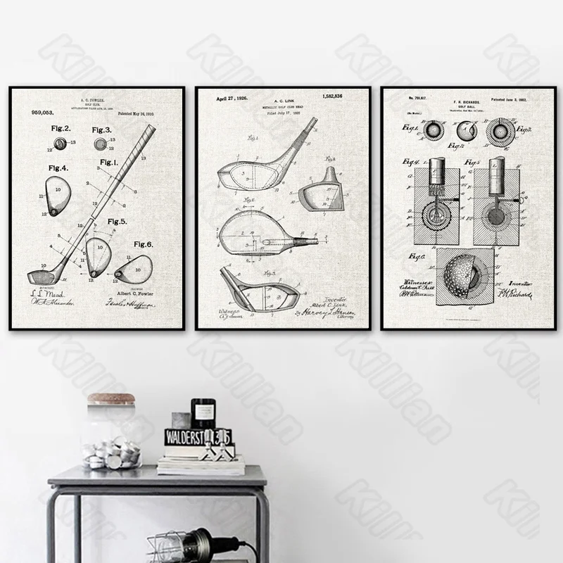 

Cartoon Style Golf Club Structure Diagram Frameles Poster Home Residential Bedroom Decoration Living Room Canvas Painting Print