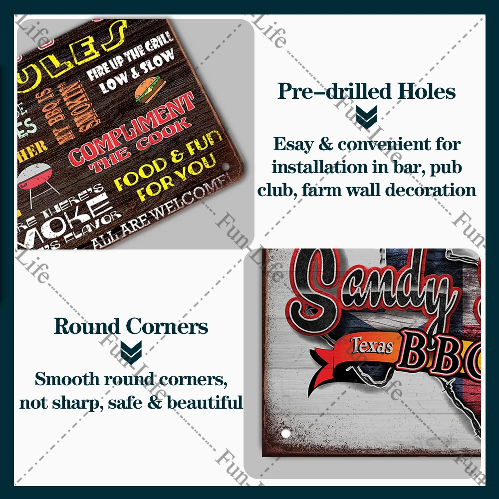 Металлический жестяной знак для барбекю винтажный Настенный декор духовки