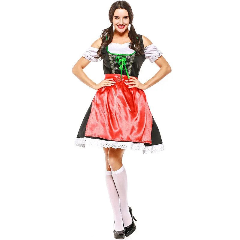 

German Ding Dong Costume Oktoberfest Wine Girl Costume Bavarian Traditional Costume Beer Long Skirt