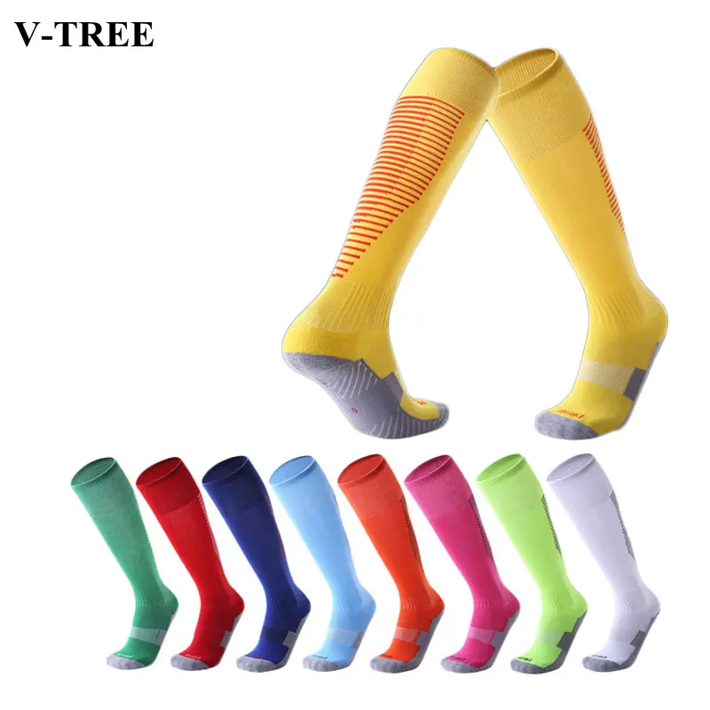 Нескользящие носки для взрослых и детей футбольные гольфы высокие удобные
