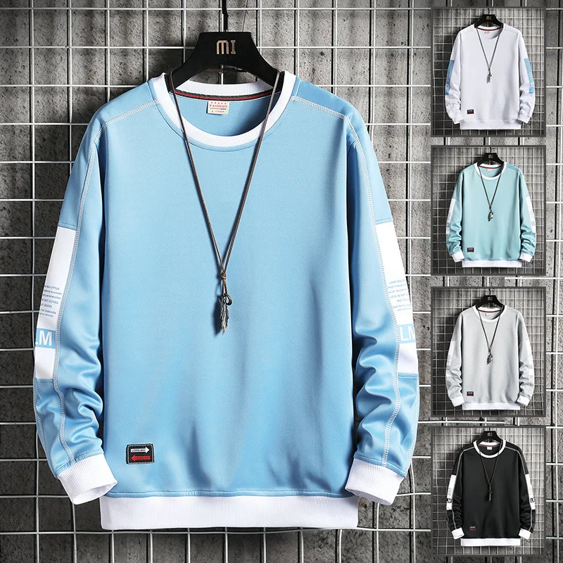 

Men round neck pullover casual sweatershirt spring and autumn new fashion printing long-sleeved sweatshirt male bottoming shirt