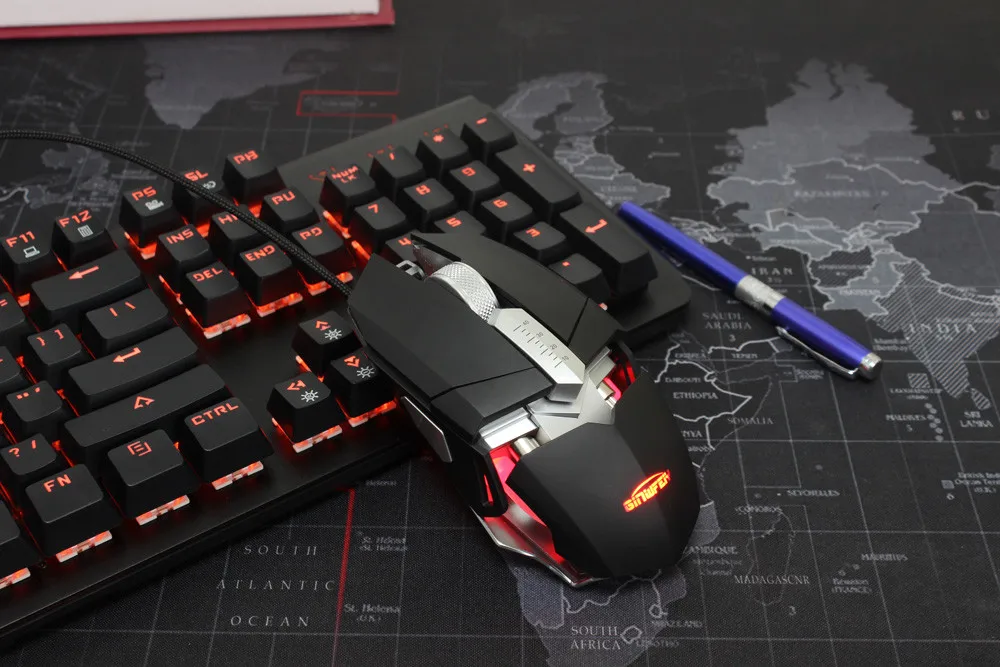 OMESHIN профессиональный Регулируемый 4000 dpi 9 кнопочный 7 цветов светодиодный usb-кабель с подсветкой профессиональная игровая мышь