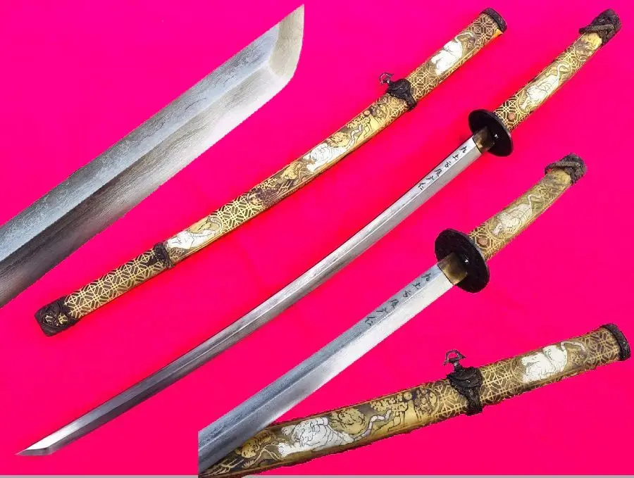 Японский самурайский меч ручной работы HRC60 Подпись Дамасская сталь Балде воин