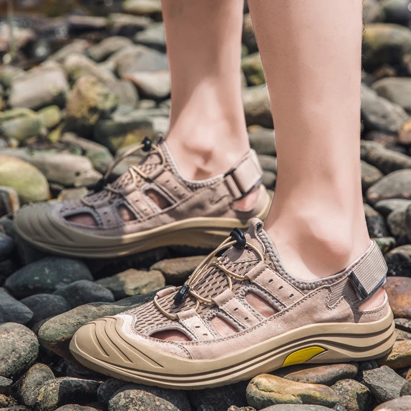 Босоножки Мужские дышащие мягкие повседневные с вырезами для вождения летняя