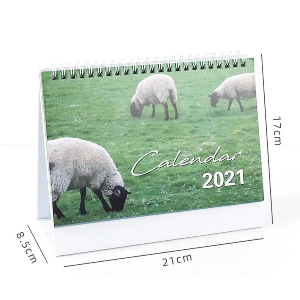 

2021 Peach And Sheep Desktop Calendar With Sticker Coil Calendars Daily Schedule Creative Desk Dates Reminder Timetable Planner