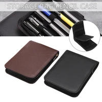 1pc artificial leather fountain pen case 17512025mm 12 pens fountain pen roller leather case holder stationery for student
