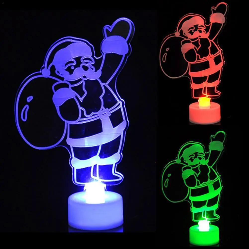 

Glowing Colorful Acrylic Christmas Tree Snowman Christmas Gifts Holiday Decoration Ornaments