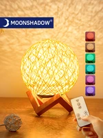 Светодиодный светильник-Луна Sepak Takraw, креативный звездный подарок с пультом дистанционного управления, Usb-зарядка, настольная лампа для спа...